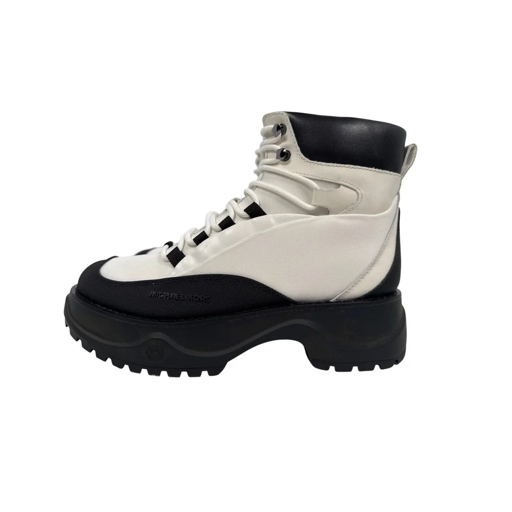 Michael Kors Dupree Hiker Boot Womens 8 M Black White Colorway